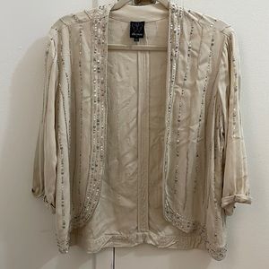 Ella moss NWT size medium ivory rayon kimono style jacket sequins wedding bridal